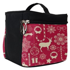 Christmas Pattern Background Make Up Travel Bag (small) by Vaneshart