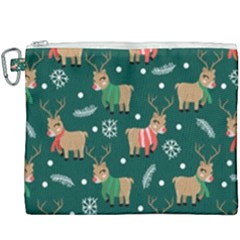 Cute Christmas Pattern Doodl Canvas Cosmetic Bag (xxxl) by Vaneshart
