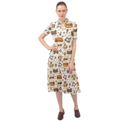 Animal Patterns Safari Keyhole Neckline Chiffon Dress by Vaneshart