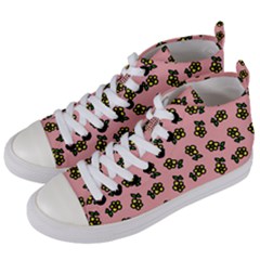 Daisy Pink Women s Mid-top Canvas Sneakers by snowwhitegirl
