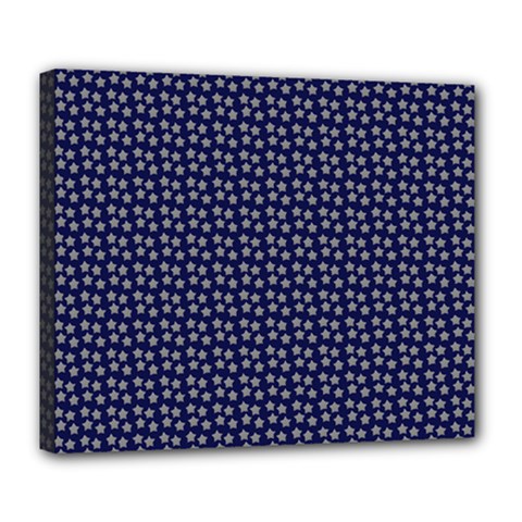 Grey Star Navy Blue Deluxe Canvas 24  X 20  (stretched) by snowwhitegirl