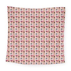 Valentine Girl Pink Square Tapestry (large)