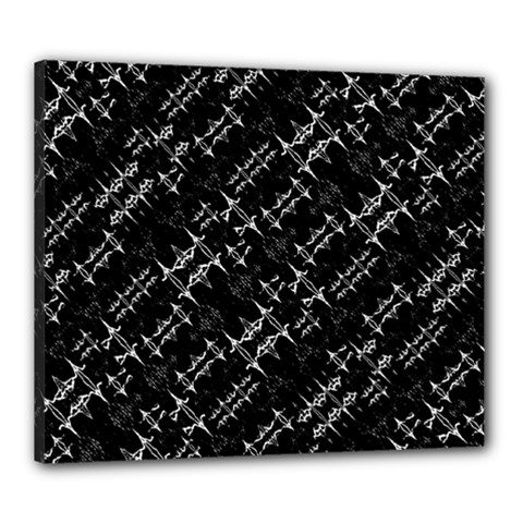 Black And White Ethnic Geometric Pattern Canvas 24  X 20  (stretched) by dflcprintsclothing