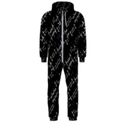 Black And White Ethnic Geometric Pattern Hooded Jumpsuit (men)  by dflcprintsclothing