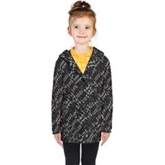 Black And White Ethnic Geometric Pattern Kids  Double Breasted Button Coat by dflcprintsclothing