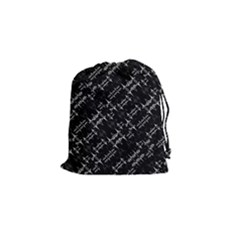 Black And White Ethnic Geometric Pattern Drawstring Pouch (small) by dflcprintsclothing