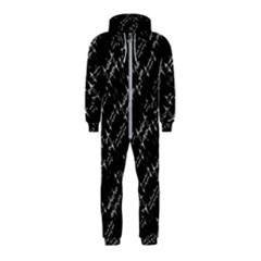 Black And White Ethnic Geometric Pattern Hooded Jumpsuit (kids) by dflcprintsclothing
