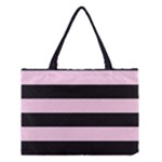 Black and Light Pastel Pink Large Stripes Goth Mime french style Medium Tote Bag