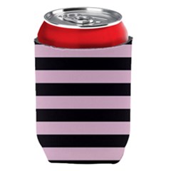 Black And Light Pastel Pink Large Stripes Goth Mime French Style Can Holder by genx