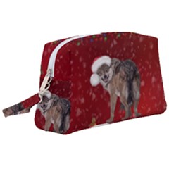 I m Ready For Christmas, Funny Wolf Wristlet Pouch Bag (large) by FantasyWorld7