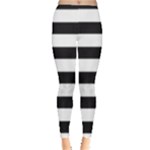 Black and White Large Stripes Goth Mime french style Leggings 