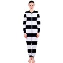 Black and White Large Stripes Goth Mime french style OnePiece Jumpsuit (Ladies)  View1