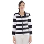 Black and White Large Stripes Goth Mime french style Women s Windbreaker