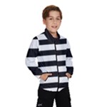 Black and White Large Stripes Goth Mime french style Kids  Windbreaker