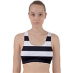 Black and White Large Stripes Goth Mime french style Back Weave Sports Bra