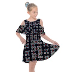 Illustrations Texture Kids  Shoulder Cutout Chiffon Dress