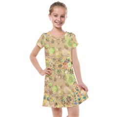 Flowers Color Colorful Watercolour Kids  Cross Web Dress by HermanTelo