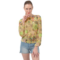 Flowers Color Colorful Watercolour Banded Bottom Chiffon Top by HermanTelo