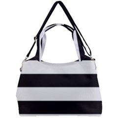 Black And White Large Stripes Goth Mime French Style Double Compartment Shoulder Bag by genx