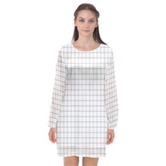 Aesthetic Black And White Grid Paper Imitation Long Sleeve Chiffon Shift Dress  by genx