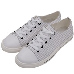 Aesthetic Black And White Grid Paper Imitation Men s Low Top Canvas Sneakers by genx