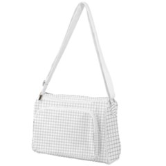 Aesthetic Black And White Grid Paper Imitation Front Pocket Crossbody Bag by genx