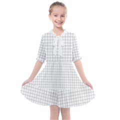 Aesthetic Black And White Grid Paper Imitation Kids  All Frills Chiffon Dress by genx