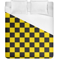 Checkerboard Pattern Black And Yellow Ancap Libertarian Duvet Cover (california King Size) by snek