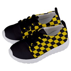 Checkerboard Pattern Black And Yellow Ancap Libertarian Kids  Lightweight Sports Shoes by snek