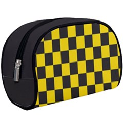 Checkerboard Pattern Black And Yellow Ancap Libertarian Makeup Case (large) by snek