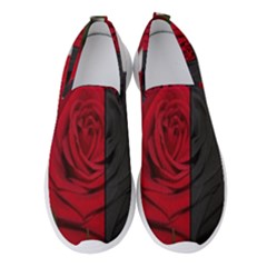 Roses Rouge Fleurs Women s Slip On Sneakers by kcreatif