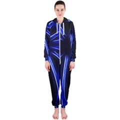 Light Effect Blue Bright Design Hooded Jumpsuit (ladies) 