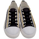 Black and Gold Glitters Zigzag Retro Pattern Golden metallic texture Women s Low Top Canvas Sneakers View1