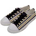 Black and Gold Glitters Zigzag Retro Pattern Golden metallic texture Women s Low Top Canvas Sneakers View2
