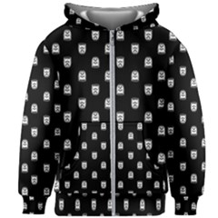 Sketchy Cartoon Ghost Drawing Motif Pattern Kids  Zipper Hoodie Without Drawstring by dflcprintsclothing