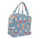 Cute French Bulldog Puppy Dog Christmas Costume Seamless Pattern Boxy Hand Bag View3
