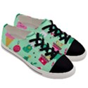 Funny Christmas Pattern Background Men s Low Top Canvas Sneakers View3