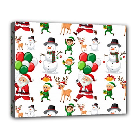 Seamless Pattern Christmas Canvas 14  X 11  (stretched) by Vaneshart