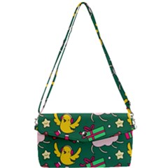 Funny Decoration Christmas Pattern Background Removable Strap Clutch Bag by Vaneshart