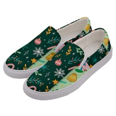 Hand Drawn Christmas Pattern Collection Men s Canvas Slip Ons by Vaneshart