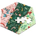 Hand Drawn Christmas Pattern Collection Wooden Puzzle Hexagon View2