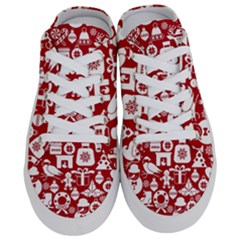 Christmas Seamless Pattern Icons Half Slippers by Vaneshart