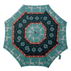Beautiful Knitted Christmas Pattern Hook Handle Umbrellas (small) by Vaneshart