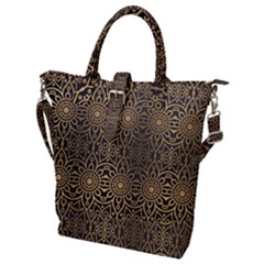 Luxury Ornamental Mandala Design Background Buckle Top Tote Bag by Vaneshart