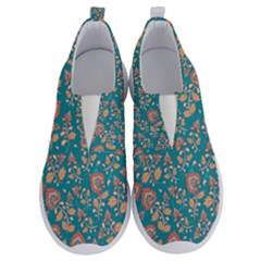 Teal Floral Paisley No Lace Lightweight Shoes by mccallacoulture