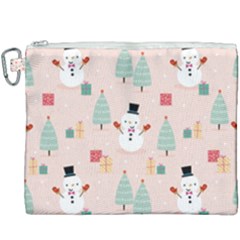 Cute Snowman Christmas Season Seamless Pattern Canvas Cosmetic Bag (xxxl) by Vaneshart