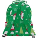 Cute Face Christmas Character Cute Santa Claus Reindeer Snowman Penguin Rounded Multi Pocket Backpack View3