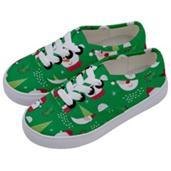 Cute Face Christmas Character Cute Santa Claus Reindeer Snowman Penguin Kids  Classic Low Top Sneakers by Vaneshart