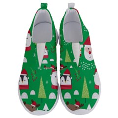 Cute Face Christmas Character Cute Santa Claus Reindeer Snowman Penguin No Lace Lightweight Shoes by Vaneshart