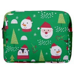 Cute Face Christmas Character Cute Santa Claus Reindeer Snowman Penguin Make Up Pouch (large) by Vaneshart